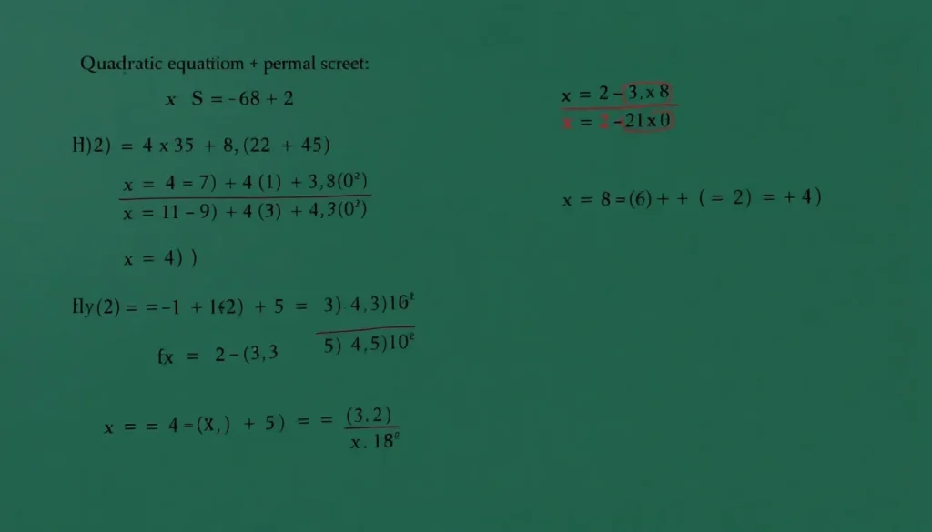 a-mathematical-illustration-depicting-a-quadratic-equation-being-solved-with-clear-stepbystep-soluti_7fec48ca Solving Quadratic Equations : Solving Quadratic Equations : Learn how to **solve quadratic equations** easily. This guide covers factoring and the quadratic formula, with detailed explanations and examples. Get the solutions now!