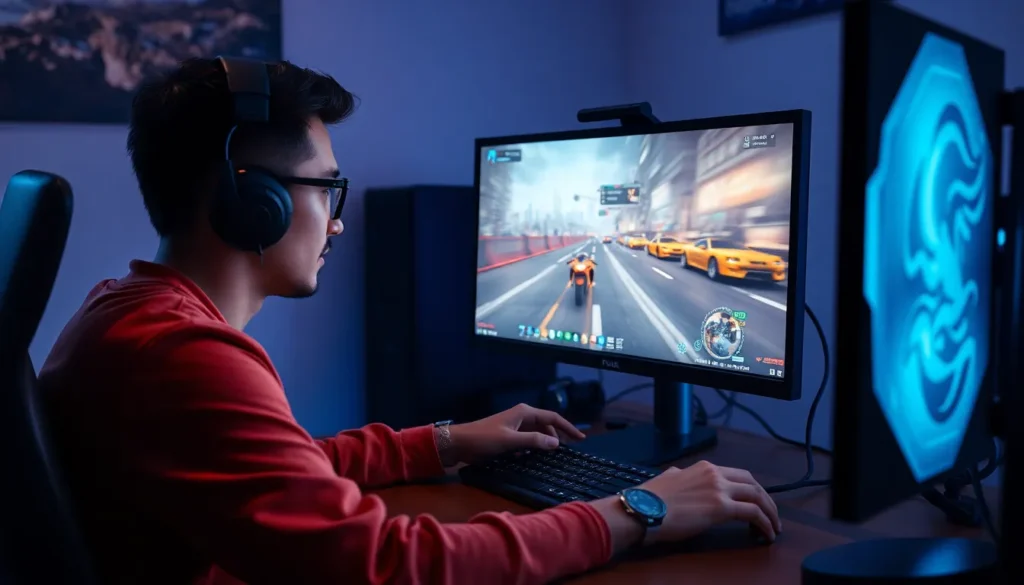 a-person-gaming-on-a-highend-computer-setup-with-a-focus-on-the-monitor-displaying-a-fastpaced-game_6a7a2f53 120Hz refresh rate : 120Hz Refresh Rate: Explained and Compared to 120fps : Discover the world of displays! Learn what the **120Hz refresh rate** means, how it impacts your visuals, and how it differs from the 120fps frame rate in gaming.