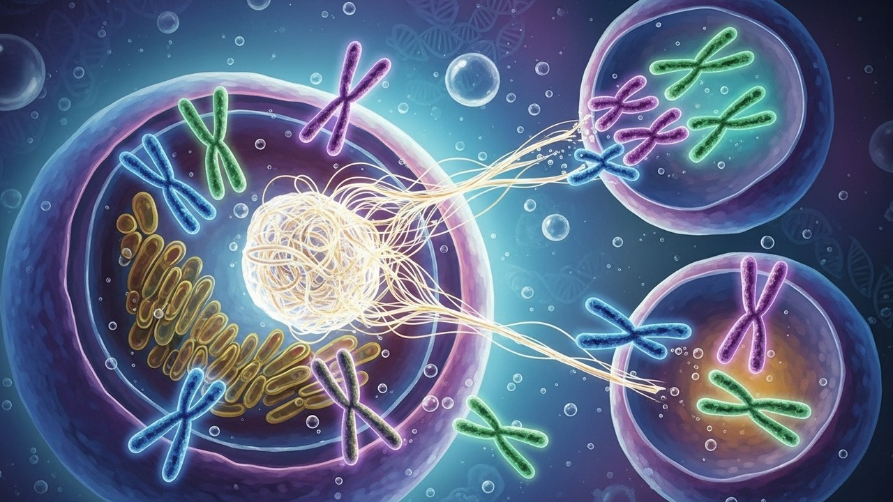 artistic-illustration-chromosomes-mis-se-fe018446_cmpr meiosis errors : Advanced discussion on meiotic errors and their consequences : Understand nondisjunction and chromosomal abnormalities in meiosis.