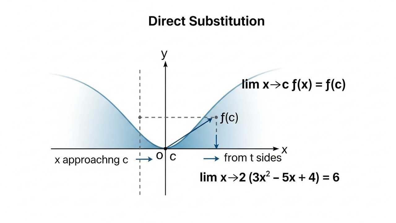 Evaluating Limits : Evaluating Limits: A Step-by-Step Guide : Learn the easy method of Evaluating Limits by direct substitution. Master calculus with our step-by-step guide and examples!