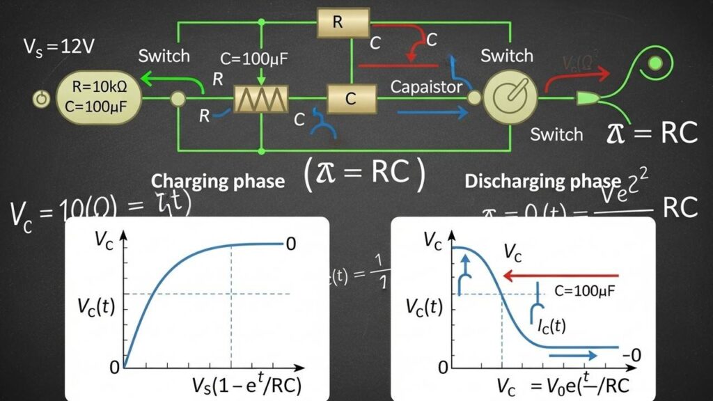 iit jee time constant : RC Circuit Numericals for IIT JEE : Solve problems on charging and discharging in RC circuits.