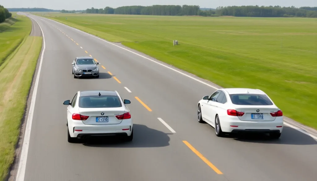 analyze relative motion : Set up piecewise kinematics to analyze relative motion of two cars : Compare positions using phased acceleration and constant-speed segments.