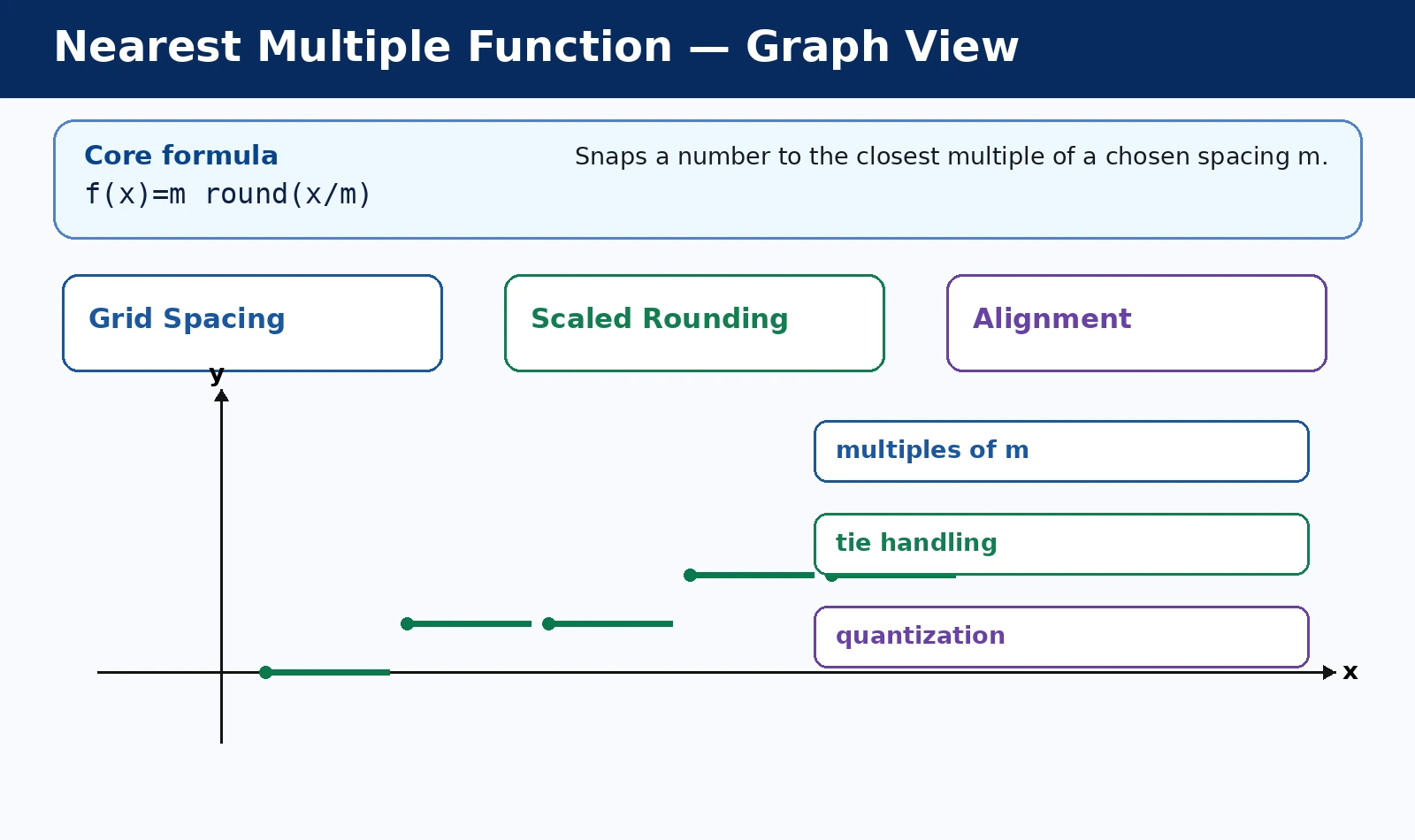 Nearest Multiple Function: Discrete Alignment and Scaling graph and behavior diagram