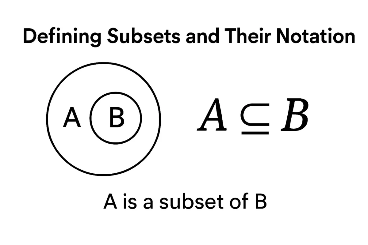 subsets and power sets visual explanation showing Defining Subsets and Their Notation A subset is a fundamental concept where every element of one set exists within another set. If set A is a subset of set B, we conclude that there are no elements in A that are missing from B. Mathematical notation uses a specific symbol to represent this inclusion relationship. We write ##A \subseteq B## to indicate that A is a subset of B. This symbol combines the "less than or equal to" logic with set boundaries. The definition of a subset allows for the possibility that the two sets are identical. If ##A \subseteq B## and ##B \subseteq A##, then the sets are equal. This reflexive property is essential for formal mathematical proofs and logical set comparisons. In practical terms, we check every single element of the first set against the second set. If we find even one element in A that is not in B, the subset condition fails immediately. We then write ##A \nsubseteq B##. Subsets help mathematicians organize data into hierarchies and categories. By defining a subset, we focus on a specific portion of a larger mathematical universe. This categorization is the basis for more complex operations in discrete mathematics and logic.